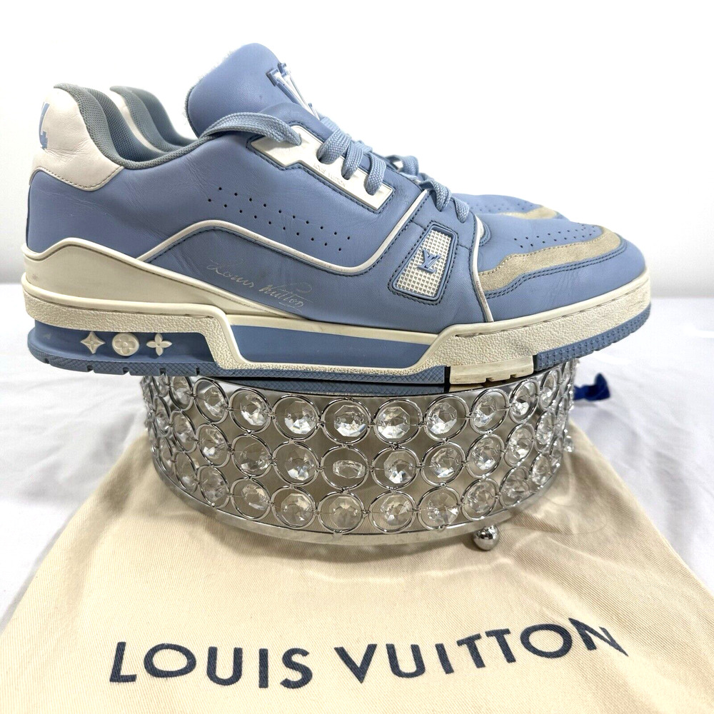 Louis Vuitton LV Trainer Sneakers by Virgil Abloh Baby Blue Size 9 US Authentic